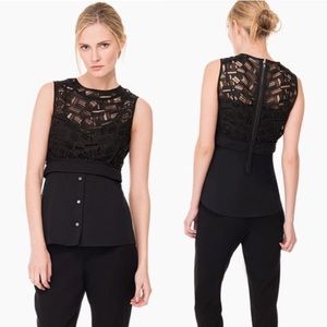 Veronica Beard Playa Shirting Combo Top